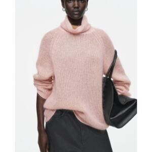 COS 100% Wool Ribbed Turtleneck Sweater Size M